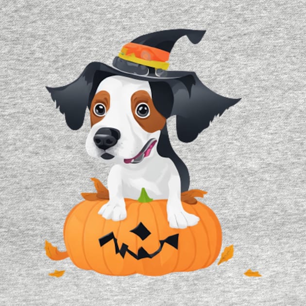 A cute dog in pumpkin celebrating Halloween by halazidan